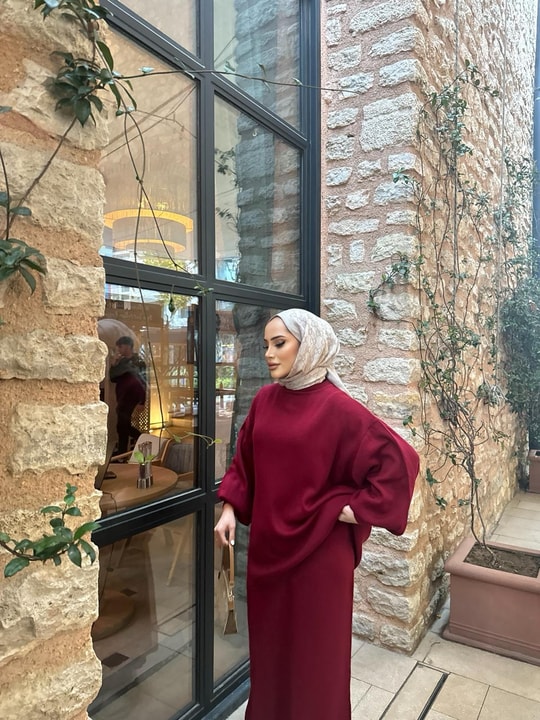 TAKM-1820H&R ButikEylül Balon Kol Etekli Takım Bordo