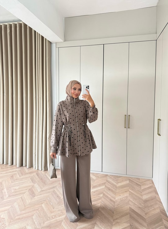 HR-3074H&R ButikFus- Eval Puantiyeli Takım Vizon