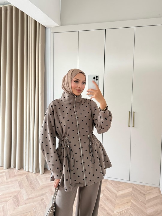 HR-3074H&R ButikFus- Eval Puantiyeli Takım Vizon