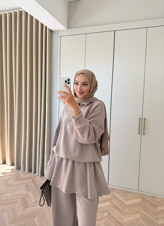 HR-2934H&R ButikFus- Nura Oysh Takım Vizon