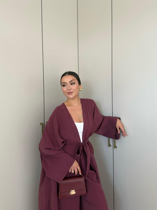 HR-2720H&R ButikHap - Jowa Kimonolu Takım Bordo