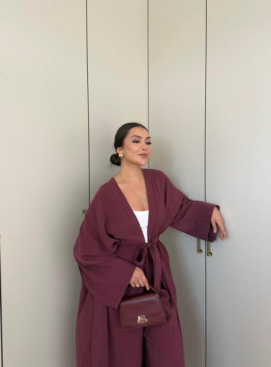HR-2720H&R ButikHap - Jowa Kimonolu Takım Bordo