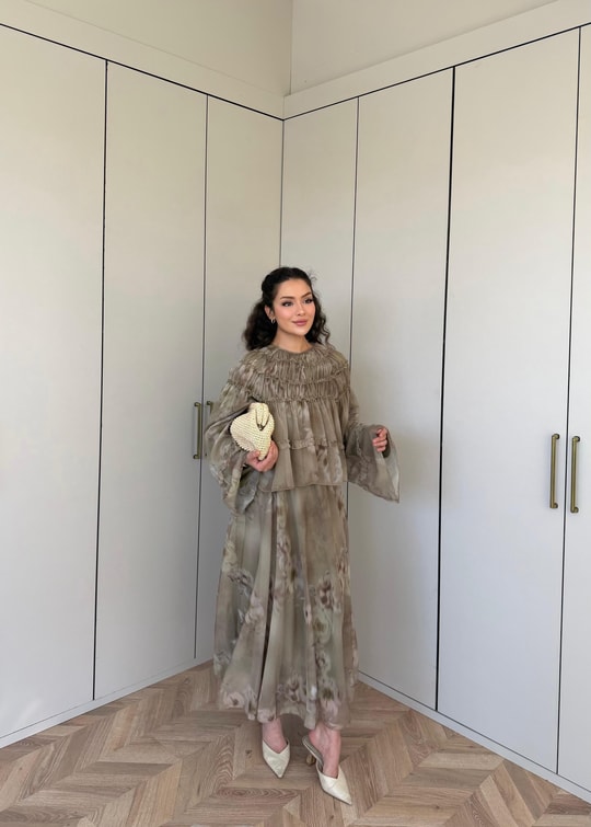 HR-0939H&R ButikHew - Avşa Şifon Etekli Takım Haki