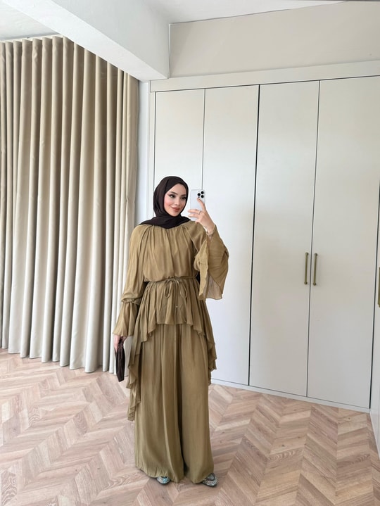 HR-1027H&R ButikHew- Lika Takım Camel