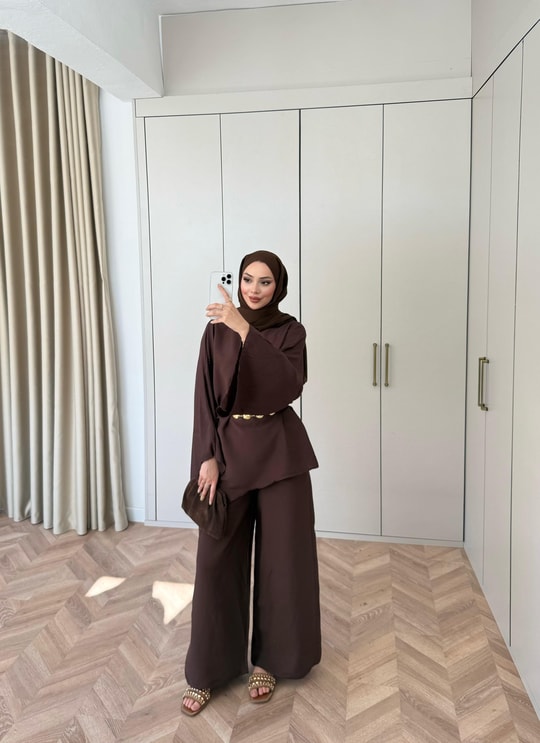 HR-0867H&R ButikHot- Gela Modal Takım Kahverengi