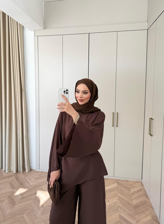 HR-0867H&R ButikHot- Gela Modal Takım Kahverengi