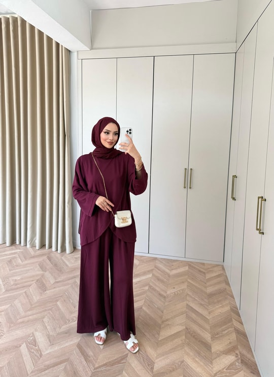 HR-0908H&R ButikMB - Afra Ön V Oysh Takım Bordo