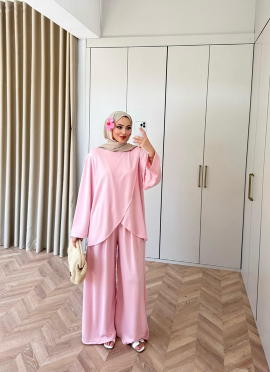 HR-0908H&R ButikMB - Afra Ön V Oysh Takım Pembe
