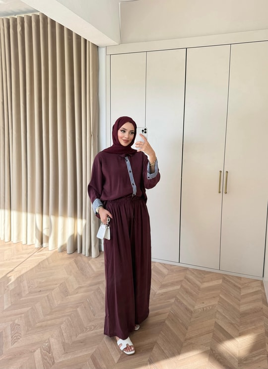 HR-1083H&R ButikMeysal Takım Bordo