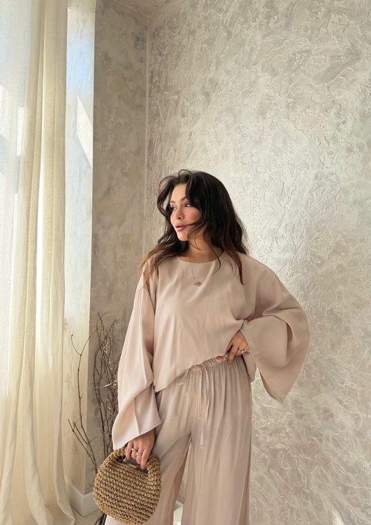 HR-1371H&R ButikMsn- Ramia Modal Takım Bej