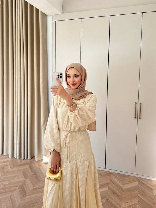 HR-0748H&R ButikNG -Bade Elbise Pudra