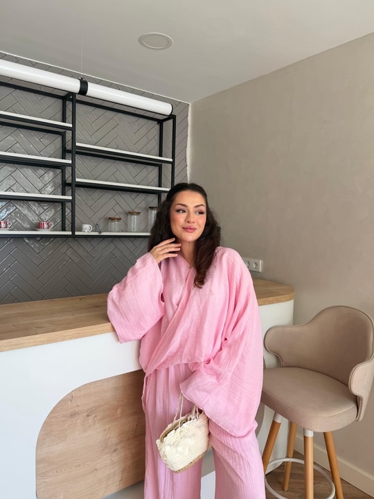 HR-1181H&R ButikNG - Beli Keten Takım Pembe