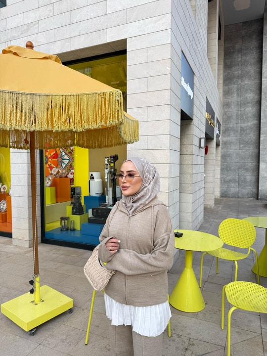 TKM-2038H&R ButikPan-Levab Fermuarlı Triko Takım Bej