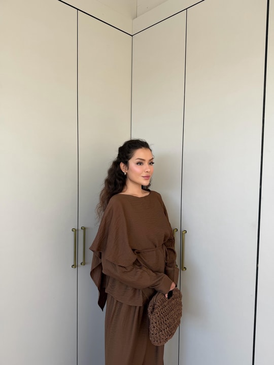 HR-0946H&R ButikPol - Aksa Takım Kahve
