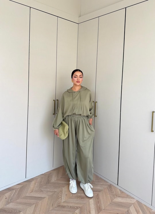HR-1458H&R ButikPol- Rosa Paça Lastikli Oysh Takım Haki