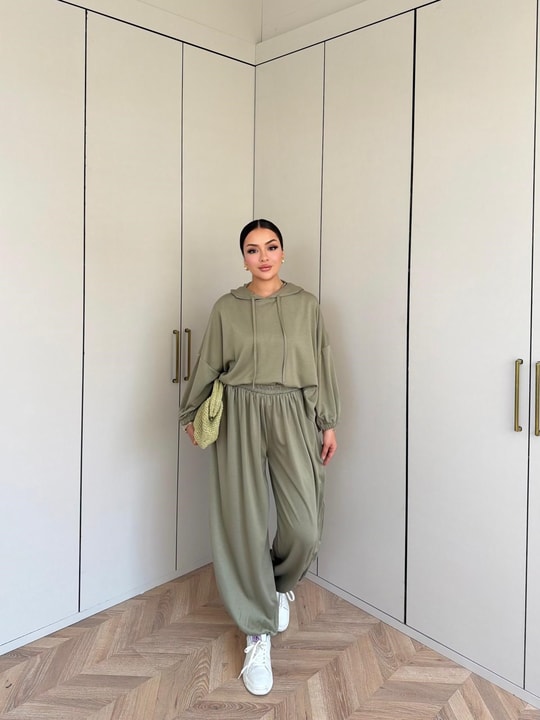 HR-1458H&R ButikPol- Rosa Paça Lastikli Oysh Takım Haki