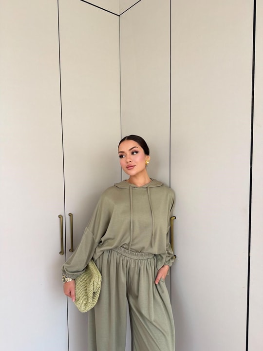HR-1458H&R ButikPol- Rosa Paça Lastikli Oysh Takım Haki