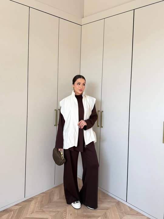 HR-2834H&R ButikPw - Esio Yelekli Oysh Takım Taş-Mürdüm