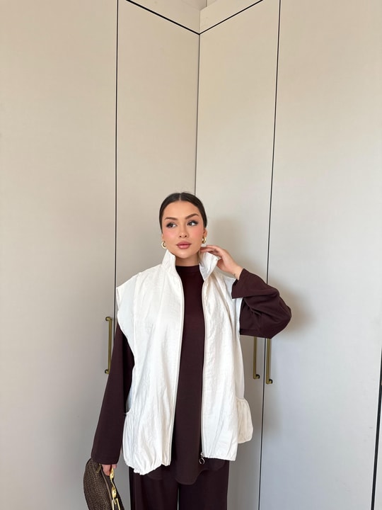 HR-2834H&R ButikPw - Esio Yelekli Oysh Takım Taş-Mürdüm