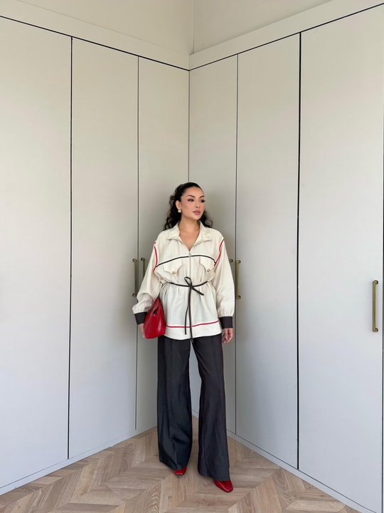HR-1516H&R ButikPw- Gizela Çizgi Detaylı Takım