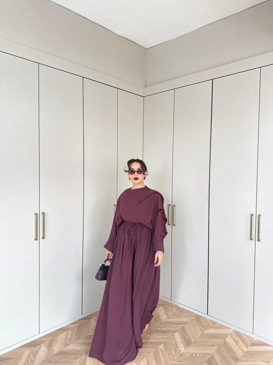 TAKM-2289H&R ButikPW-Mate Takım Mürdüm