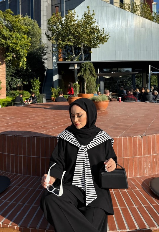 HR-3221H&R ButikPW- Nisal Atkılı Oysh Takım Siyah