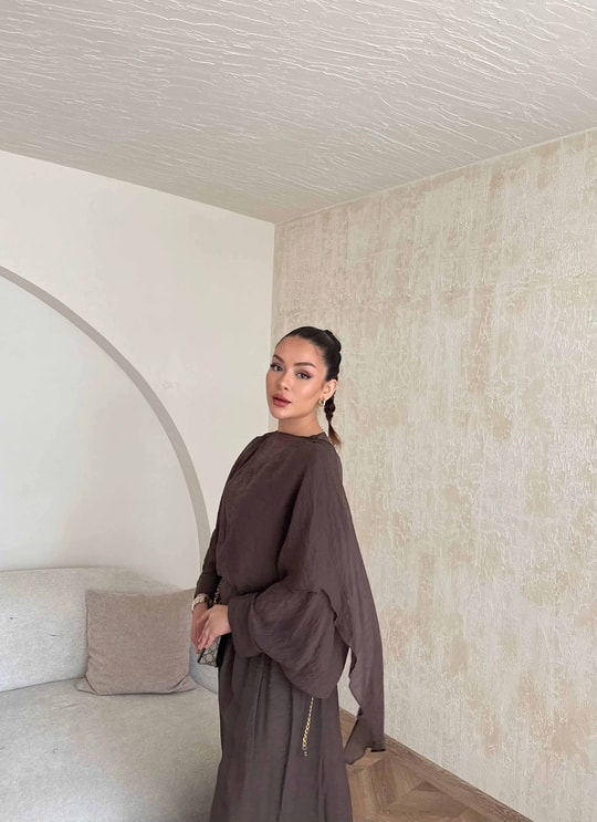 HR-0831H&R ButikQas- Kewa Pantolunlu Takım Acı Kahve