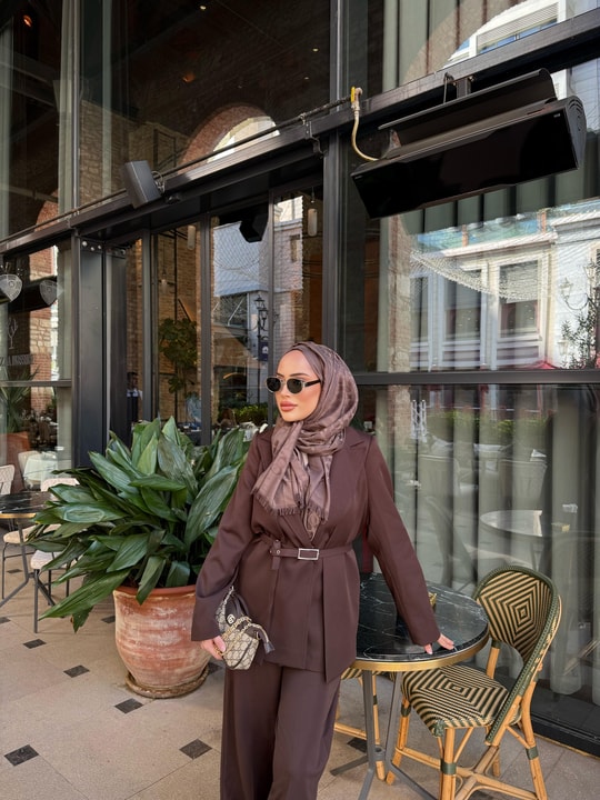 TAKM-1808H&R ButikQu Takım Kahve