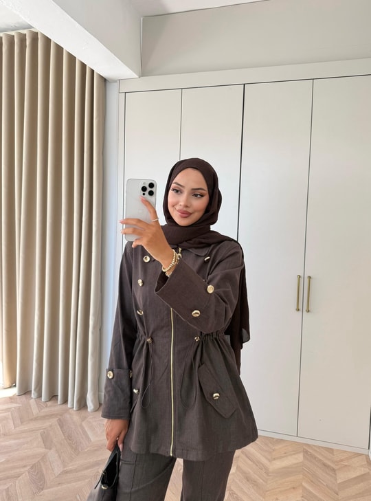 HR-3027H&R ButikQu- Weqa Kot Takım Kahve