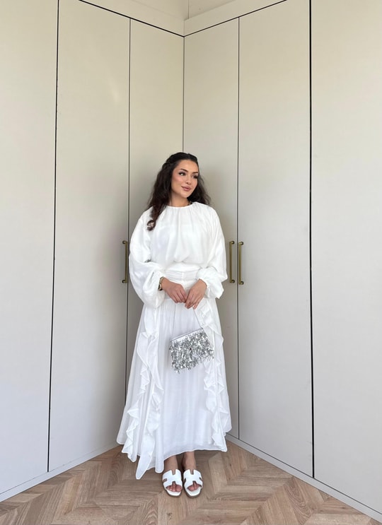 HR-1204H&R ButikRu - Eva Etekli Takım Beyaz
