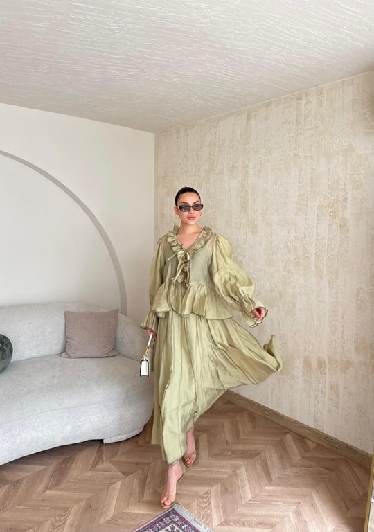 HR-0818H&R ButikSov- Dela Etekli Takım Yeşil