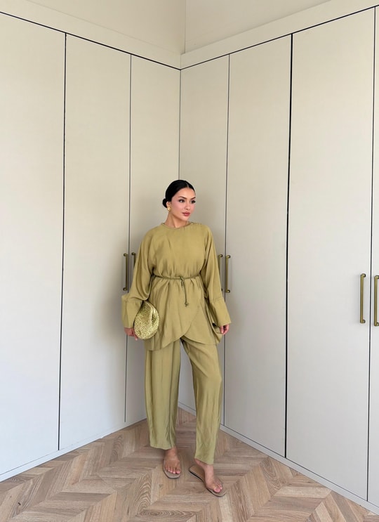 HR-1454H&R ButikSov- Ejal Ön Bağlamalı Takım Yağ Yeşili