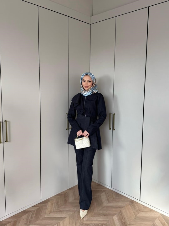 HR-1160H&R ButikSov- Ön Fermuarlı Kot Takım Lacivert