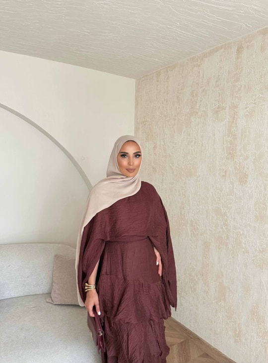 HR-0814H&R ButikTB - Gazce Katkat Etekli Takım Bordo