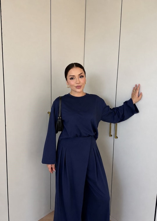 HR-2867H&R ButikTB - Lamis Pantolon Etek Takım Lacivert