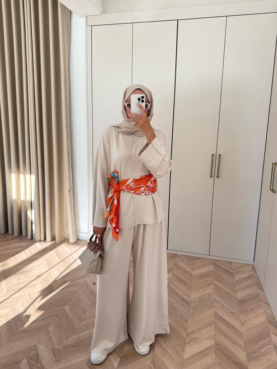 HR-2958H&R ButikTB - Liça Pis Dikişli Oysh Takım Bej