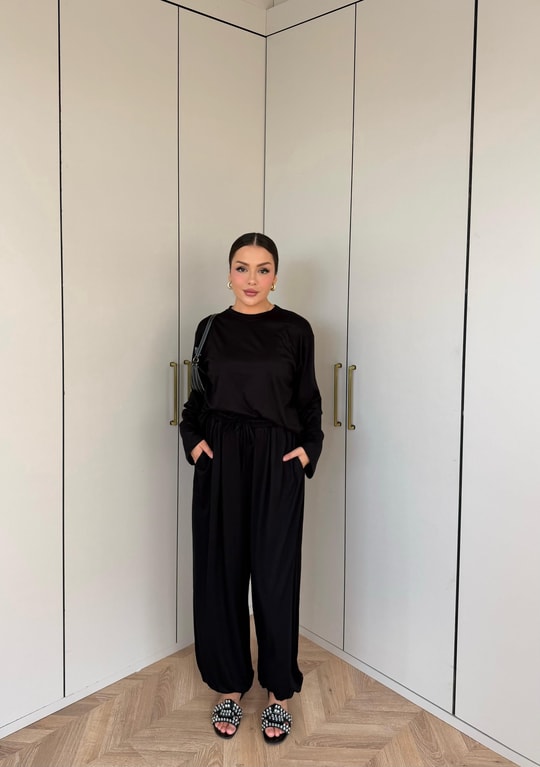 HR-2817H&R ButikTB - Nisa Paça Lastikli Takım Siyah