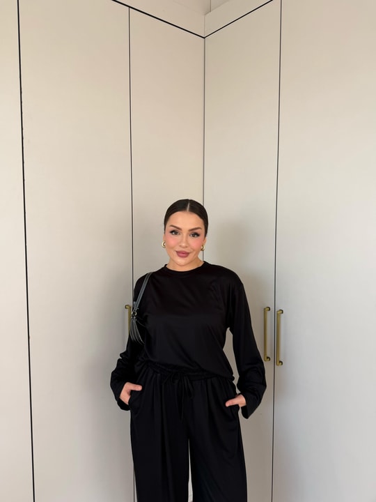 HR-2817H&R ButikTB - Nisa Paça Lastikli Takım Siyah