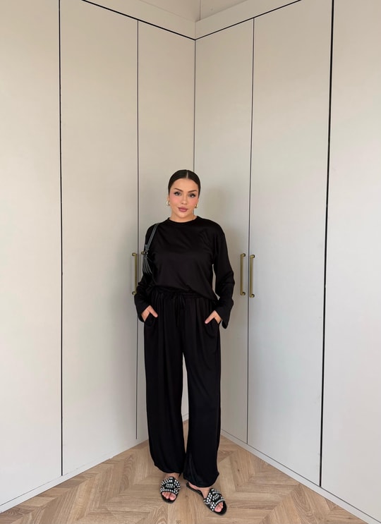 HR-2817H&R ButikTB - Nisa Paça Lastikli Takım Siyah