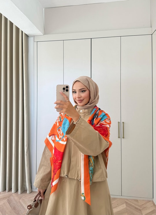 HR-3170H&R ButikTb- Siba Gabardin Etekli Takım Sütlü Kahve
