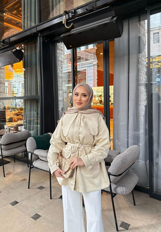 Trenc-59H&R ButikBeril Yakalı Trenç Bej