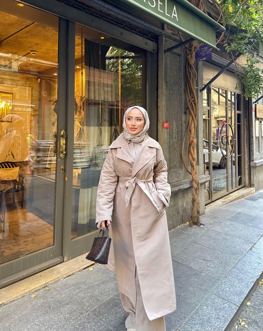 TRNÇKT-06H&R ButikEko Gabardin Trenç Camel
