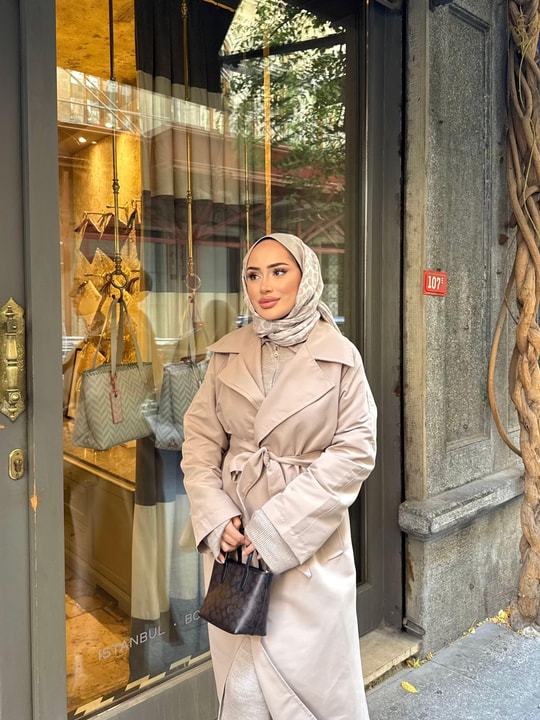 TRNÇKT-06H&R ButikEko Gabardin Trenç Camel