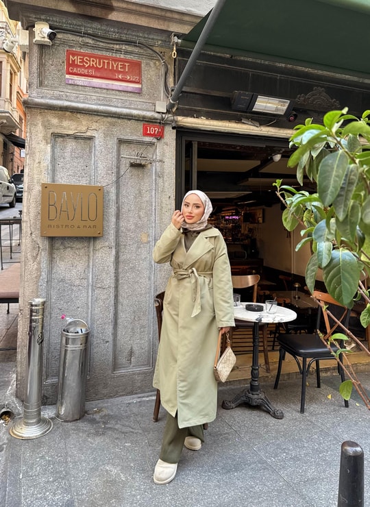 TRNÇKT-06H&R ButikEko Gabardin Trenç Haki