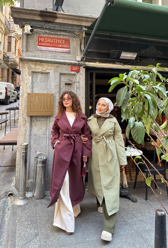 TRNÇKT-06H&R ButikEko Gabardin Trenç Haki