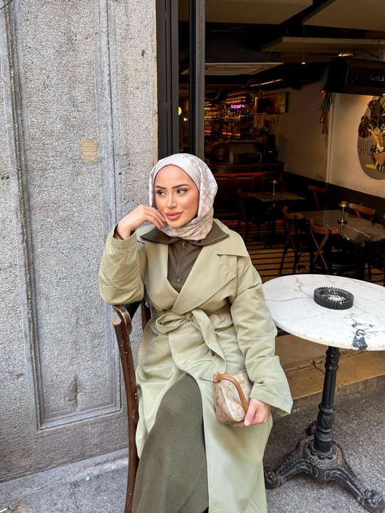 TRNÇKT-06H&R ButikEko Gabardin Trenç Haki