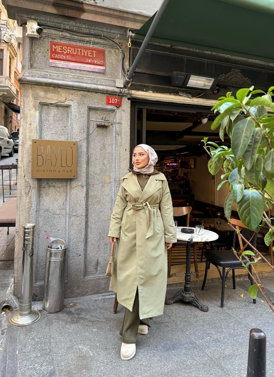 TRNÇKT-06H&R ButikEko Gabardin Trenç Haki