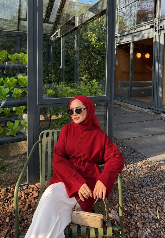 HR-3177H&R ButikDessa İspanyol Kol Tunik Kırmızı