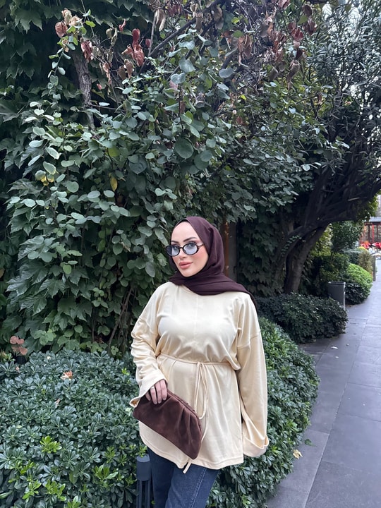 HR-3529H&R ButikDessa İspanyol Kol Tunik Vanilya