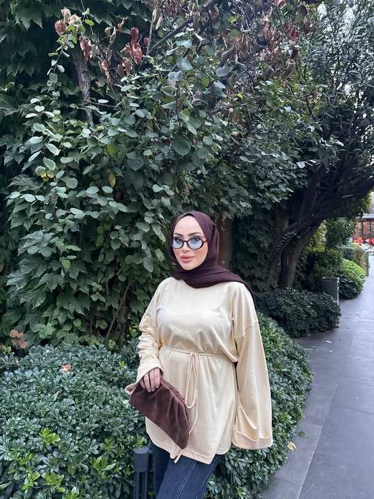HR-3529H&R ButikDessa İspanyol Kol Tunik Vanilya